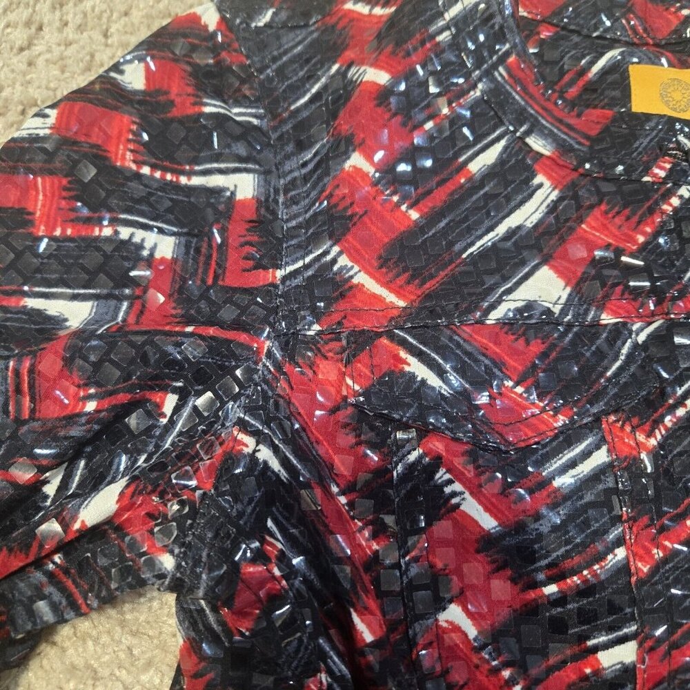 Ruby Rd. Size 6 Shiny Vinyl Button Front Jacket B… - image 8